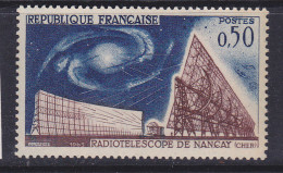FRANCE N° 1262 0.50 BLEU ET BRUN VIOLET RADIOSCOPE DE NANCAY C CASSE NEUF SANS CHARNIERE - Unused Stamps