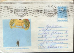 Romania - Stationery Cover Circulated 1993 - Parachutting - Parachute UT.-15 Type Paracomander - Parachutting