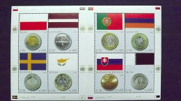 UNO-Wien 530/7 **/mnh, Flaggen Und Münzen Der Mitgliedstaaten 2008 - Blocs-feuillets