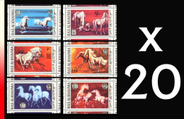 Ras Al Khaima 85 PA 93** Chevaux - MNH - Feuille / Sheet De 20 Horse - Saudi Arabia