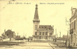 62 Pas De Calais LIEVIN Mairie Façade Principale Voyagée Carte Sépia - Lievin