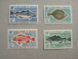 S P M  P 421/424 * *  SERIE POISSONS - Unused Stamps