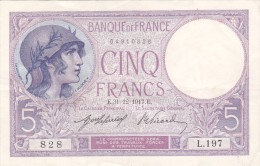 Billet De 10 Francs VIOLET En TTB + Du 31/12/1917 - L 197 Alph 828 @ 2 Scans - N° Fayette : 3 @ Marin - 5 F 1917-1940 ''Violet''