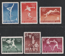 BULGARIA - 1956: SERIE DI 6 VALORI NUOVI STL DEDICATI ALLE OLIMPIADI DI MELBOURNE - IN OTTIME CONDIZIONI. - Estate 1956: Melbourne