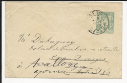 Enveloppe Type Sage 5 C  Janvier 1896 ( Départ Paris  ) - Sobres Tipos Y TSC (antes De 1995)