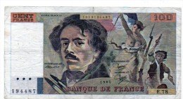 BILLET DE 100 FRANCS "DELACROIX" - 1984 - E.78 - 100 F 1978-1995 ''Delacroix''