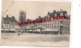 59 - BERGUES - LA GRAND ' PLACE  - CAFE DU MIDI - A LA CALIFORNIE-  E. LEFEBVRE  1915 - Bergues