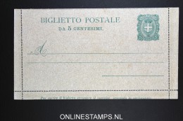 Italy: Biglietto Postale 5 C Not Used - Entiers Postaux