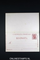 Italy: Cartolina Postale Con Risposta  Not Used  1891 - Entiers Postaux
