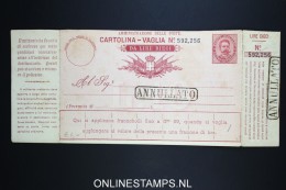 Italy: Cartolina Vaglia With Cancel ANNULLATO - Ganzsachen