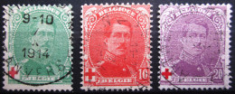 BELGIQUE               N° 129/131            OBLITERE - 1914-1915 Rotes Kreuz