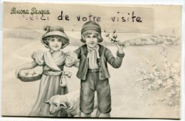 - Joli Carte - Buono Pasqua - Pâques, Enfants, Moutons, Cachet Italien, éditeur V K VIENNE, écrite En 1920, TBE, Scans. - Easter