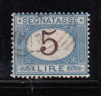 Italy Used Scott #J17 5c Postage Due, Light Blue And Brown - Strafport