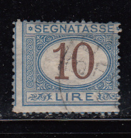 Italy Used Scott #J19 10c Postage Due, Light Blue And Brown - Strafport