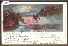 GRUSS VOM RHEINFALL - MONDSCHEIN LITHO  - B ( PLI D'ANGLE ) - Sonstige & Ohne Zuordnung