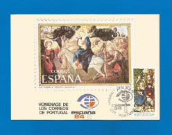 Portugal / Spanien 1984 ,  Homenage De Los Correos De Portugal - Espana 84 - SS - 2 Scan - - Maximumkaarten