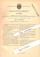 Original Patent - Carl Tillmann In Remagen A. Rhein , 1880 , Kaffee- Und Teemaschine !!! - Remagen