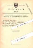 Original Patent - Eduard Theegarten In Limminghofen B. Wald / Solingen , 1881 , Vorrichtung Für Schlagladen !!! - Solingen