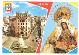 CEUTA, Espana: Plaza Del General Galera Y Nuestra Senora De Africa; Vierge / Virgen; 1974, TB - Ceuta