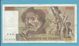 FRANCE - 100 Francs - 1990 - P 154.e -  Série D. 163 - Eugène Delacroix - Sign: D. Bruneel, B. Dentaud, A. Charriau - 100 F 1978-1995 ''Delacroix''