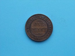 1917 I - Penny / KM 23 ( Uncleaned Coin - For Grade, Please See Photo ) !! - Penny