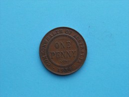 1934 - Penny / KM 23 ( Uncleaned Coin - For Grade, Please See Photo ) !! - Penny