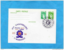 Cp Entier Postal Sabine-repiq  -20 ème Anniver -  Mutuelle Sports Et Loisirs-oblit Marcophilex -marignane1981 - AK Mit Aufdruck (vor 1995)
