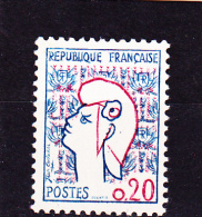 FRANCE    1961  Y.T. N° 1282   NEUF**   Couleur Rouge Décalée - 1961 Marianni Di Cocteau