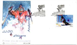 ANDORRE ESPAGNOL. N°246 Sur Enveloppe 1er Jour De 1998. J.O. De Nagano/Ski. - Winter 1998: Nagano