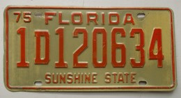 Plaque D'immatriculation - USA - Etat De Floride 1975 - - Plaques D'immatriculation