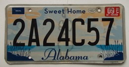 Plaque D'immatriculation - USA - Etat De L'Alabama - - Nummerplaten
