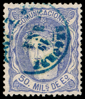 CASTELLON - EDI O 107 - MAT. FECH. TII \"SEGORBE\" (AZUL) - Used Stamps