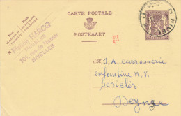 366/23 - Entier Sceau Etat NIVELLES 1951 - Cachet Privé Maison Harcq , Meubles - Cartes Postales 1934-1951