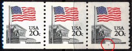 US - AMERICA  - FLAGS - Coill Pl No. 5  -  **MNH - 1981 - Coils (Plate Numbers)