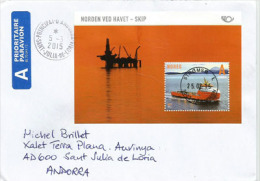 NORVÈGE.Norway Statoil "Veslefrikk" Oil Rig (Plateforme Pétrolière  En Mer Du Nord) Un Bloc-feuillet Sur Lettre - Cartas & Documentos