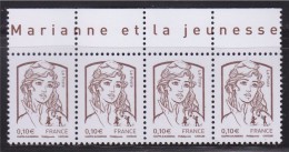 = Marianne Et La Jeunesse 2013 Gommé X 4 Valeur 0.10€ Haut De Feuille Avec Texte N° 4765 Neuf Ciappa Kawena - 2013-2018 Marianne (Ciappa-Kawena)