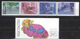 Portugal 1990 Greetings Boklet + 4v In Booklet Pane ** Mnh (P105) - Booklets