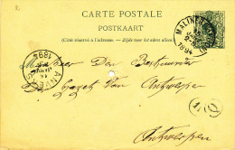 369/23 - Entier Lion Couché MALINES 1894 - Boite Rurale Q De WAELHEM ( Manuscrit) - Landelijks Post