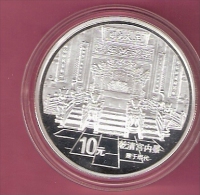 CHINA 10 YUAN 1997 AG PROOF FORBIDDEN CITY SPOTS ONLY ON CAPSEL - China