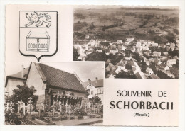 Moselle - 57 - Schorbach - Souvenir  église Cimetière  Et  Vue Aérienne , Blason - Sonstige & Ohne Zuordnung