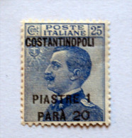 ITALIA REGNO-  1923 - UFFICI POSTALI ESTERO, COSTANTINOPOLI , PI 1,20 SU 25 CENT MH* - General Issues