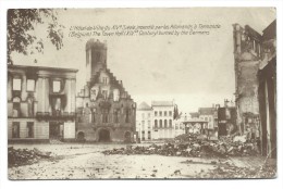 Photo Carte - TERMONDE - L'Hôtel De Ville Incendié Par Les Allemands - Guerre - DENDERMONDE - CPA  // - Dendermonde