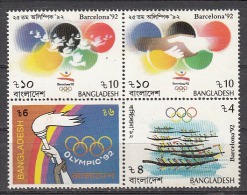 BANGLADESH, 1992,  Olympic Games, Olympics, Barcelona, Setenant Block, MNH, (**) - Bangladesch