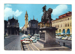 Italie: Torino, Turin, Piazza S. Carlo, Monumento Ad Emanuele Filiberto Di Savoia, Automobile (15-906) - Piazze