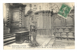 Cp, 23, Mouthier D´Ahun, Intérieur De L´Eglise, Voyagée 1923 - Moutier D'Ahun
