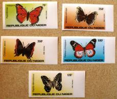 NIGER Papillons  (Yvert N° 625/29) NON DENTELE. Neuf Sans Charniere **. MNH Imperforate - Mariposas