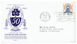 1960  Girl Guides Of Canada  Sc 389  Rose Craft Cachet To New Zealand - 1952-1960