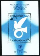 + 3465 Bulgaria 1985 BALKANPHILA 85  ** MNH /Animals Birds, Music POST HORN - Tauben & Flughühner