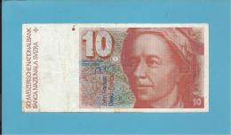 SWITZERLAND - 10 FRANCS - 1990 - Pick 53.h - Sign. 64 - Serie 90 P - Leonhard Euler - BANQUE NATIONALE SUISSE - Switzerland