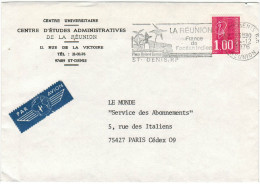 FRANCIA - France - LA REUNION - 1976 - Par Avion - Flamme Illustrée - St Denis - Place Roland Garros - Viaggiata Da S... - Lettres & Documents